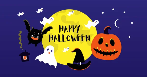 Färgglada Halloween Bakgrund Kopiera Utrymme — Stock vektor