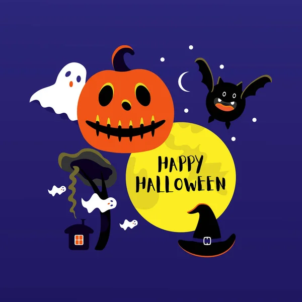 Färgglada Halloween Bakgrund Kopiera Utrymme — Stock vektor