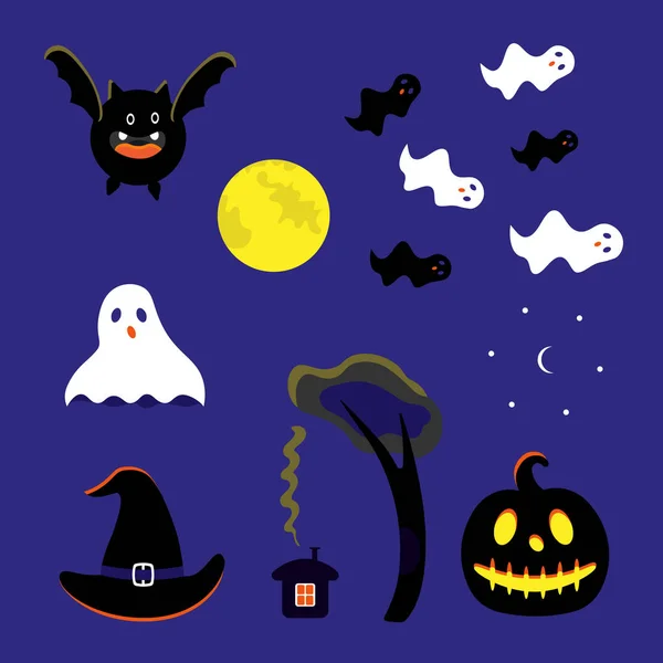 Colorful Halloween Background Copy Space — Stock Vector
