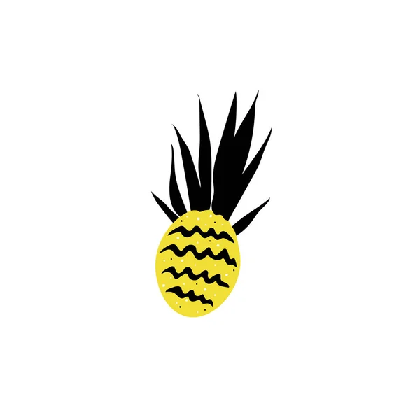 Nakreslený Ananas Izolovaný Bílém Pozadí — Stockový vektor