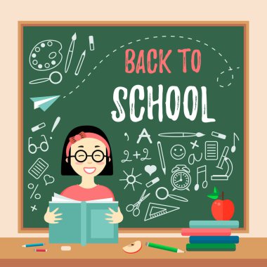 çocukla okul arka planına geri dön