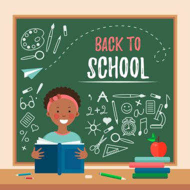 çocukla okul arka planına geri dön