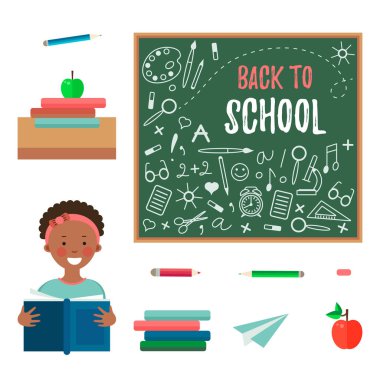 çocukla okul arka planına geri dön