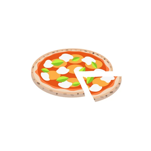 白い背景に隔離されたピザ — ストックベクタ