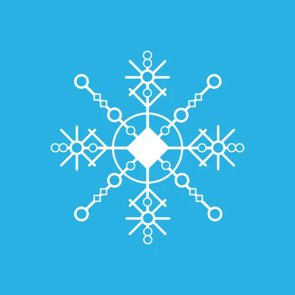 One White Snowflake Blue Background — Stock Vector