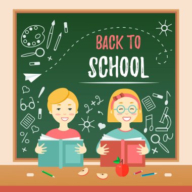 çocuklar ile okul arka geri