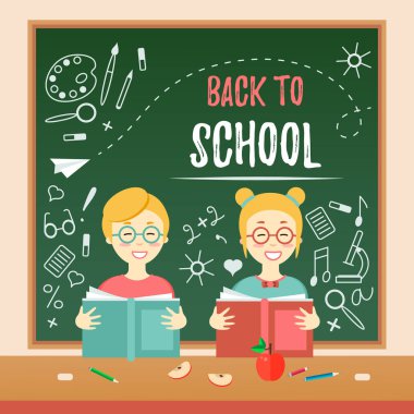 çocuklar ile okul arka geri