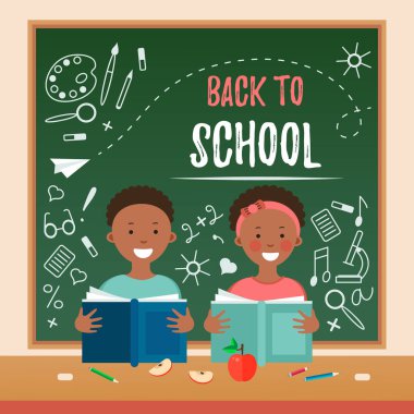 çocuklar ile okul arka geri