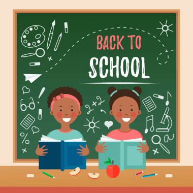 çocuklar ile okul arka geri