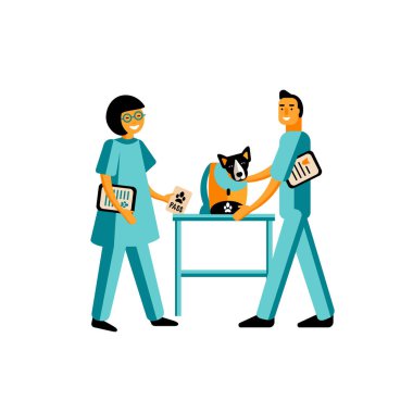 beyaz arka plan üzerinde izole hayvan ile veterinerler