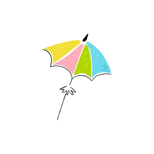 Karikatur Sommer Regenschirm Isoliert Auf Weißem Hintergrund — Stockvektor