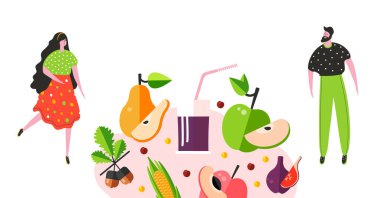 Beyaz arka planda izole edilmiş vejetaryen yemekleri.