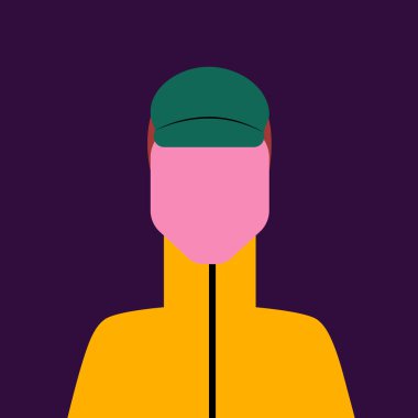 mor arka plan üzerinde çizilmiş adam portresi