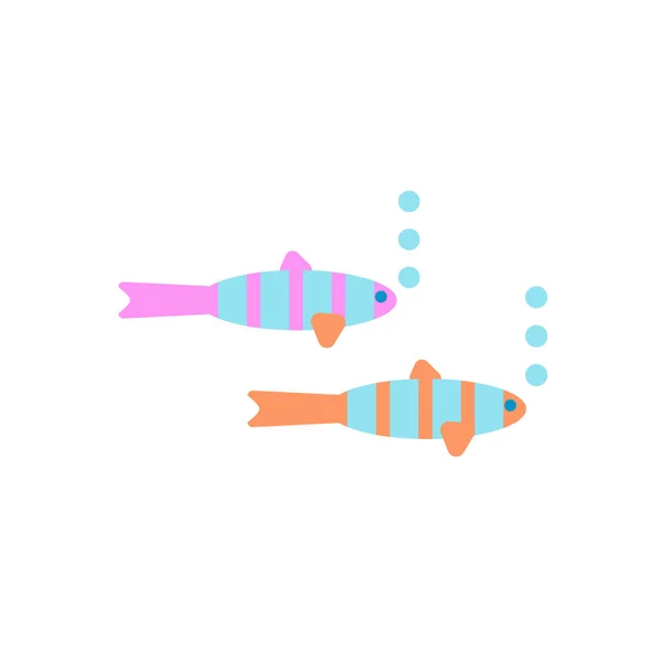 Ryby Izolovaných Bílém Pozadí — Stockový vektor