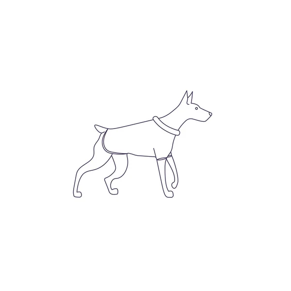 One Dog Isolated White Background — 스톡 벡터