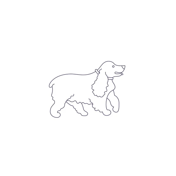 Jeden Pies Wyizolowany Białym Tle — Wektor stockowy