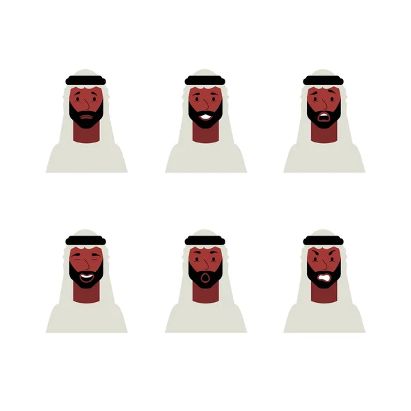 Retrato Hombres Dibujados Aislados Sobre Fondo Blanco — Vector de stock