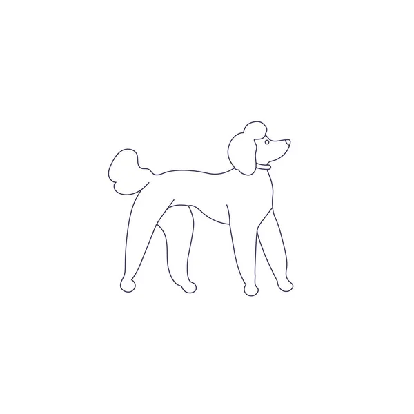 One Dog Isolated White Background — Stockvector