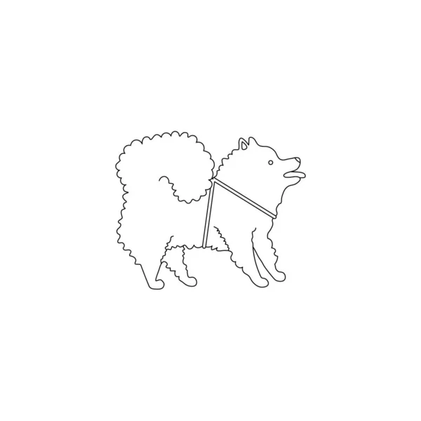 One Dog Isolated White Background — Stock Vector