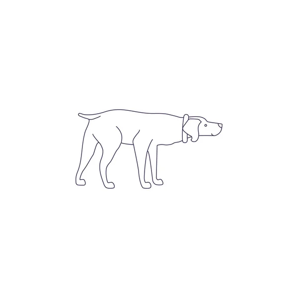 One Dog Isolated White Background — Stock Vector