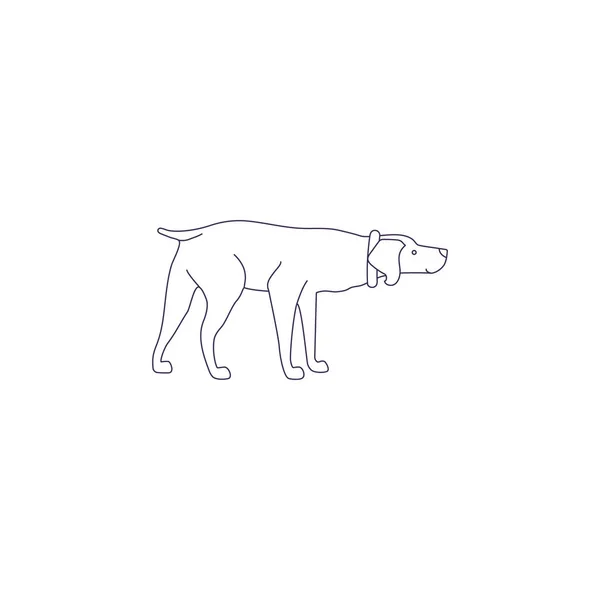 One Dog Isolated White Background — 스톡 벡터