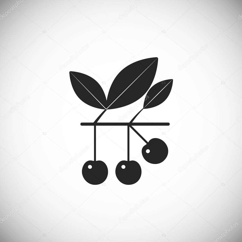 branch with cherries icon isolated on white background, vector, illustration