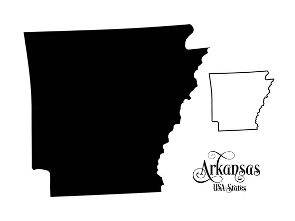 Карта Соединенных Штатов Америки (США) State of Arkansas - Иллюстрация на белом фоне — стоковый вектор