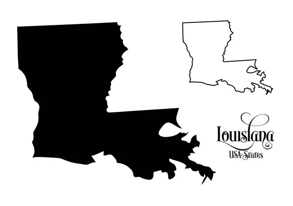 Carte des États-Unis d'Amérique État de la Louisiane Illustration sur fond blanc . — Image vectorielle