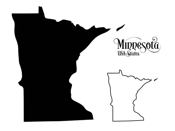 Mappa degli Stati Uniti d'America (USA) Stato del Minnesota - Illustrazione su sfondo bianco . — Vettoriale Stock
