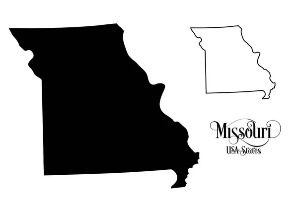 미주리 주 미국 지도 - 흰색 배경에 대한 그림. — 스톡 벡터
