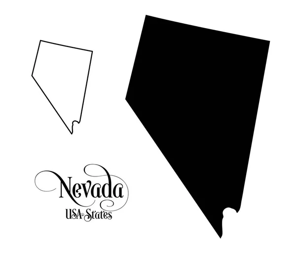 Mappa dello Stato degli Stati Uniti d'America (USA) del Nevada - Illustrazione su sfondo bianco . — Vettoriale Stock
