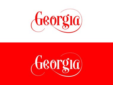 Abd Georgia Devletleri Resmi ABD Devlet Renkleri El Yazısı İllüstrasyon Tipografisi
