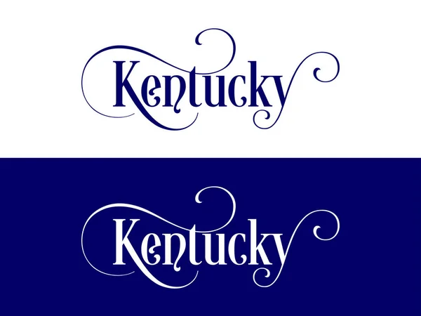 Типография The USA Kentucky States Handwritten Illustration on Official U.S. State Colors — стоковый вектор