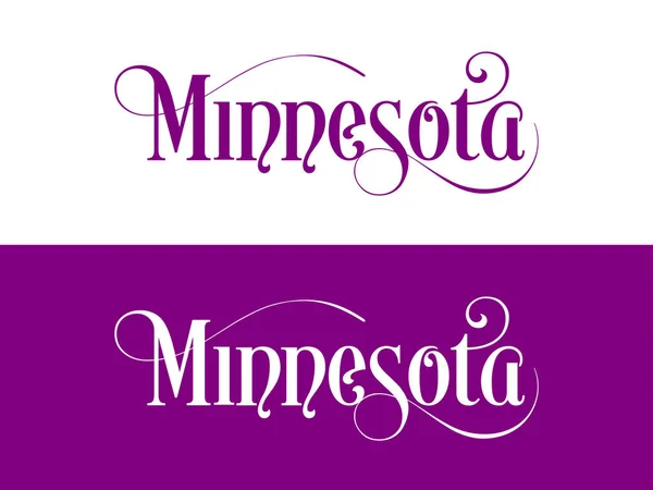 Typografie USA Minnesoty-vlastnoručně psaný obrázek oficiálních amerických státních barev — Stockový vektor