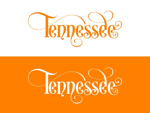 Typography of The USA Tennessee States Handwritten Illustration on Official U.S. State Colors — Stock Vector