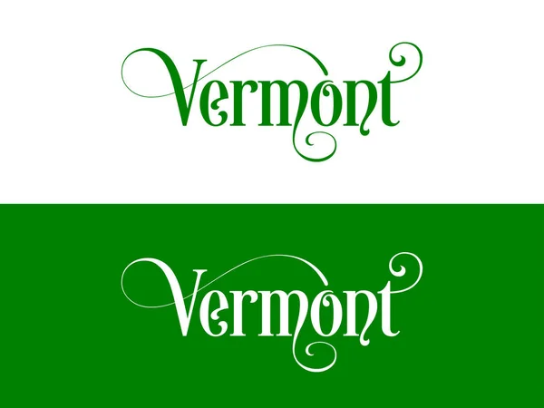 Типография The USA Vermont States Handwritten Illustration on Official U.S. State Colors — стоковый вектор