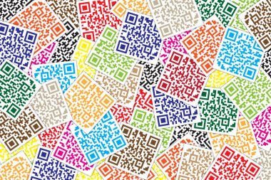 Çok renkli Qr Kodu Arka Plan. Süpermarket, E-ticaret, Mağaza Vb için Hızlı Yanıt Kodu.