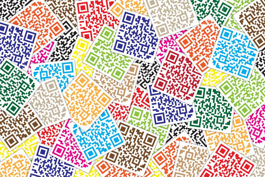 Multicolor QR Code Background. Quick Response Code for Supermarket, E-commerce, Shop Etc.