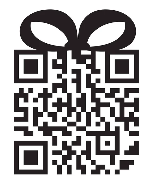 QR Code Gift Box Digital Data For Shopping Vector Illustration Isolated on White Background
