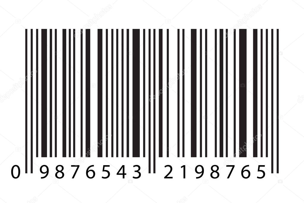 Modern Realistic Simple Flat Barcode Sign in Vector Illustration Isolated on White Background