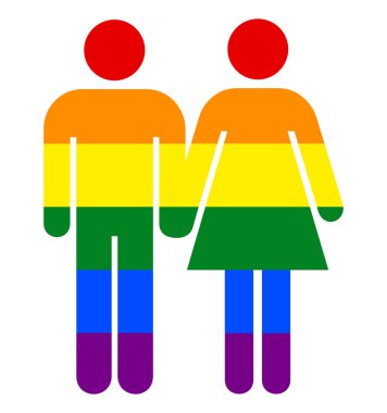 Gökkuşağı Erkek & Kadın Burcu. Gökkuşağı Pride Stil Sembolü. Lgbt Renginde Düz İlişkiler Kavramı