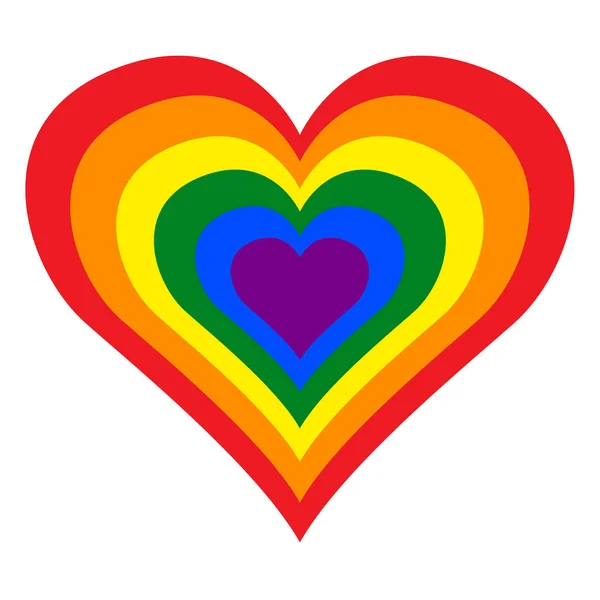 HBT (homosexuella, bisexuella och transpersoner) Pride Rainbow Heart i vektor illustration format — Stock vektor