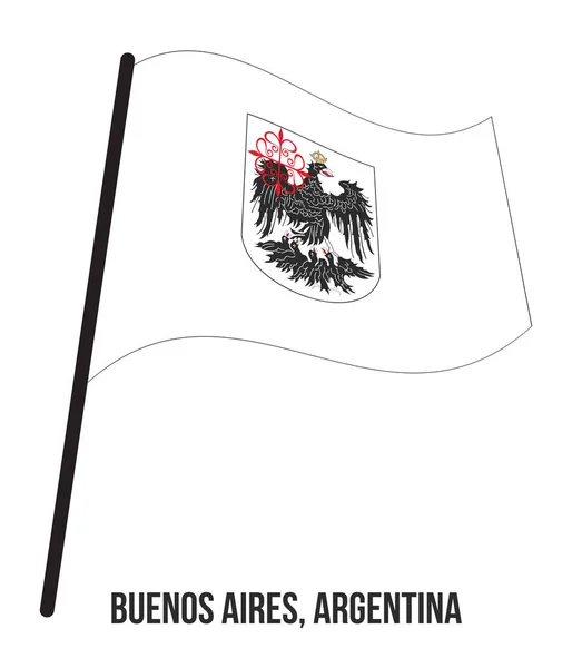 Autonomous City of Buenos Aires Flag Waving Vector Illustration. Flag of Argentina Provinces — Stock Vector