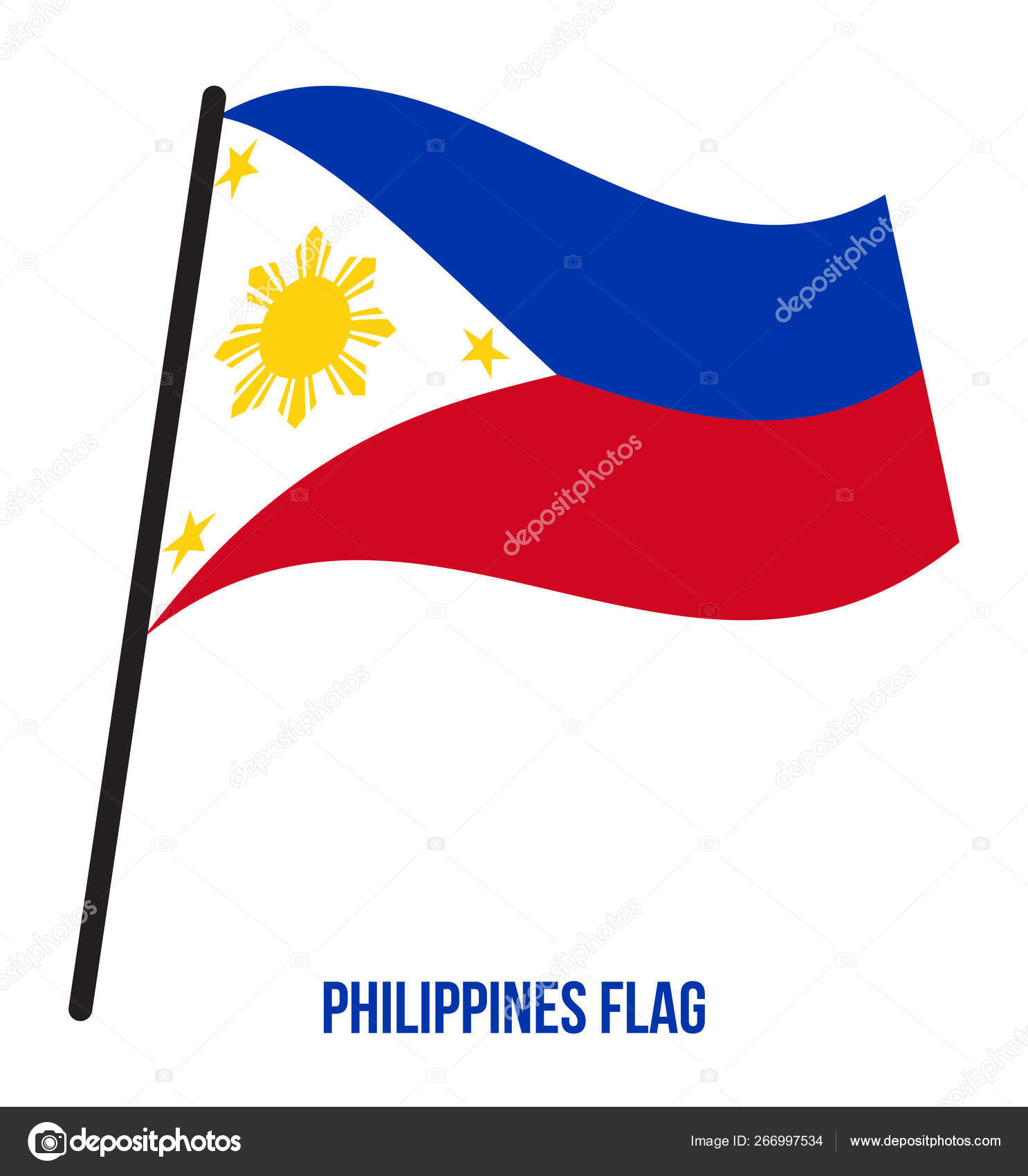 Philippines Flag Wave Drawing