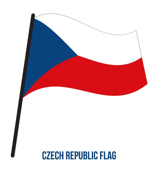 República Checa Bandera ondeando Vector Ilustración sobre fondo blanco. Bandera Nacional de República Checa . — Vector de stock
