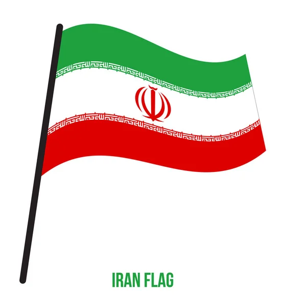 Iran vlag zwaaiende vector illustratie op witte achtergrond. Nationale vlag van Iran. — Stockvector
