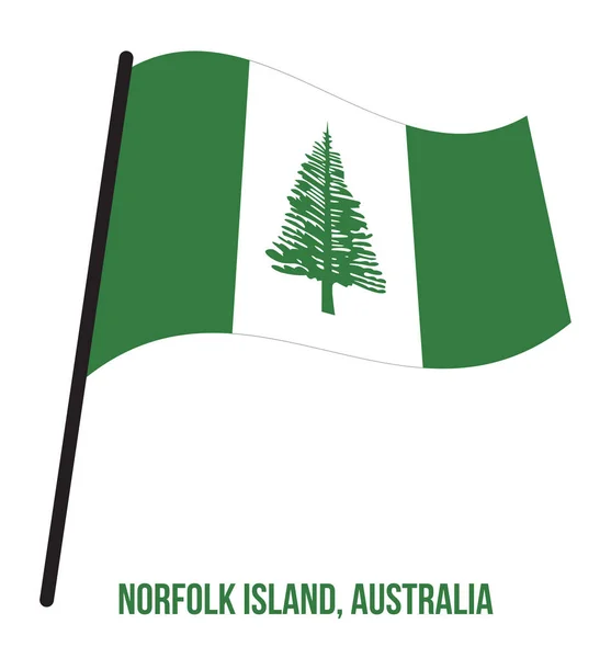 Isla Norfolk Bandera ondeando Vector Ilustración sobre fondo blanco. Bandera del Territorio de Australia . — Archivo Imágenes Vectoriales