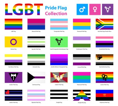 Lgbt Resmi Pride Flag Koleksiyonu (Lezbiyen Gay Biseksüel ve Transseksüel)