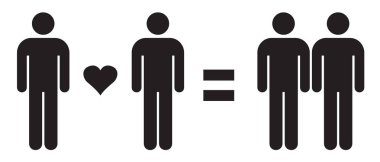 Adam aşk Man = Gay Çift Aşk Vector İllüstrasyon içinde. Eşcinsel İlişkiler.