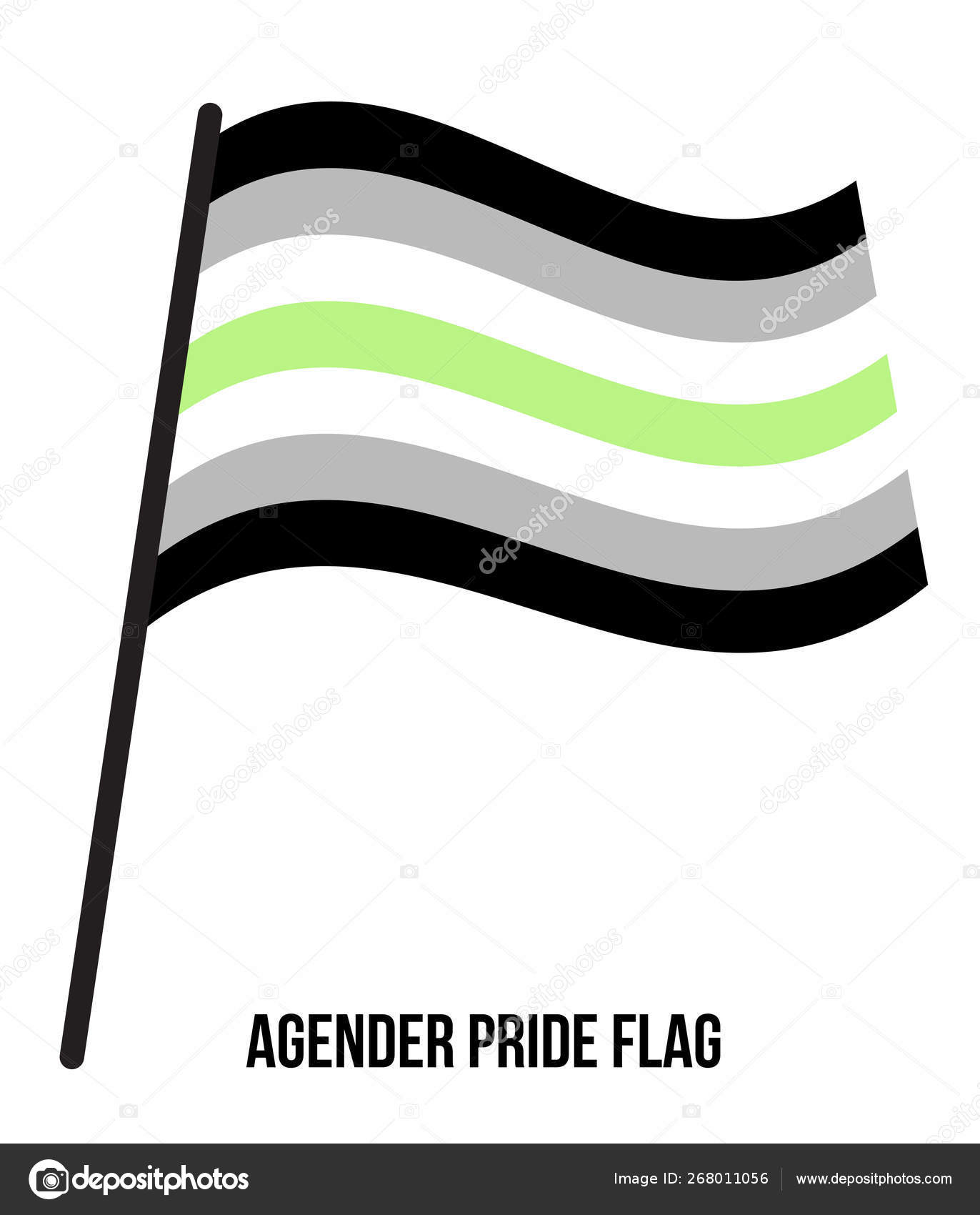 Agender Pride Flag Waving Vector Illustration Designed With Correct Color Scheme Vector Image By C Stock Ninja Studio Vector Stock